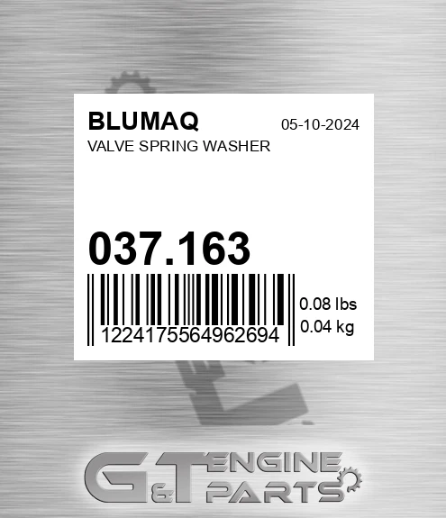 037.163 Valve Spring Washer for BLUMAQ