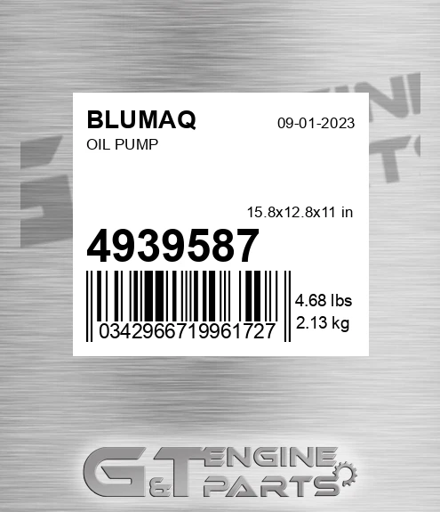 4939587 BLUMAQ Oil Pump