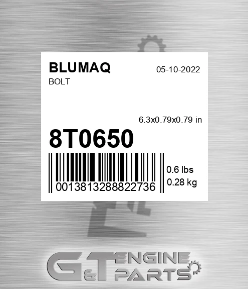 8T-0650 Bolt for BLUMAQ