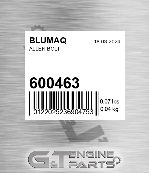 600463 Allen Bolt for BLUMAQ
