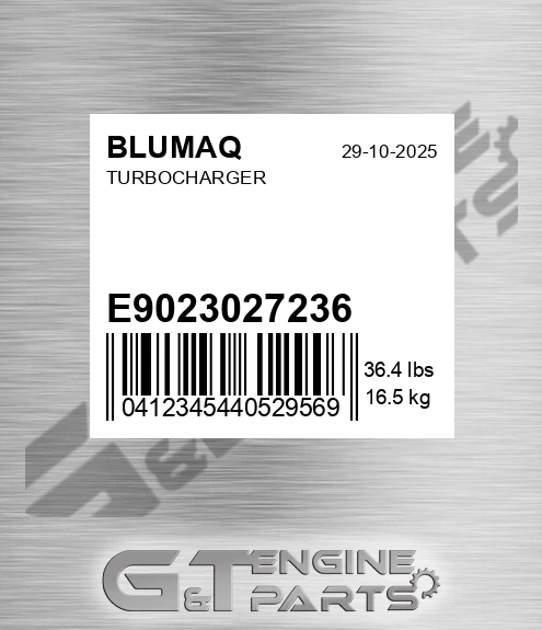 E9023027236 Turbocharger for BLUMAQ