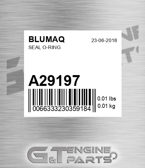 A29197 Seal O-ring