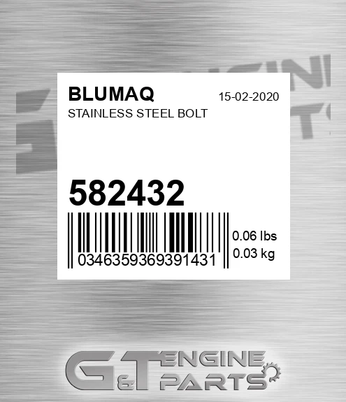 582432 Stainless Steel Bolt for BLUMAQ
