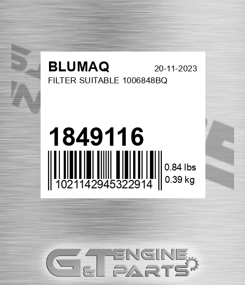 1849116 Filter Suitable 1006848bq