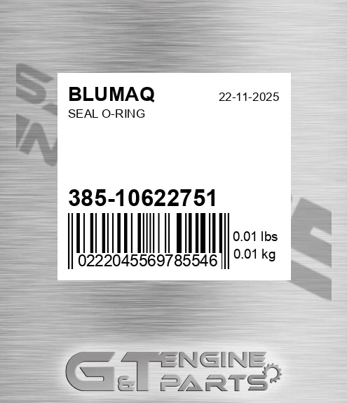385-10622751 Seal O-ring for BLUMAQ