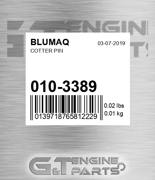 010-3389 Cotter Pin for BLUMAQ