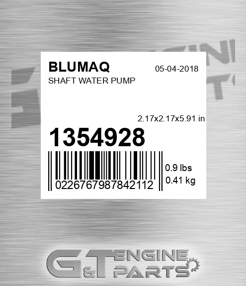 135-4928 Shaft Water Pump for BLUMAQ