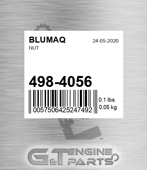 498-4056 Nut for BLUMAQ