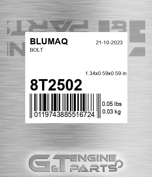 8T-2502 Bolt for BLUMAQ