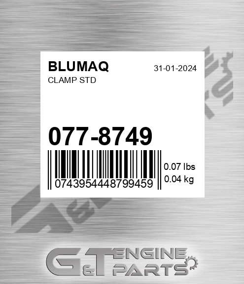 077-8749 Clamp Std for BLUMAQ