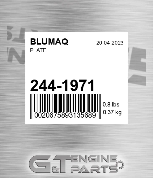 244-1971 Plate for BLUMAQ