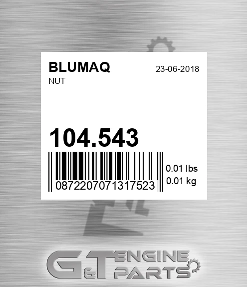 104.543 Nut for BLUMAQ