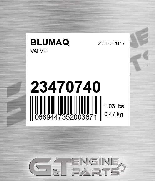 23470740 Valve for BLUMAQ