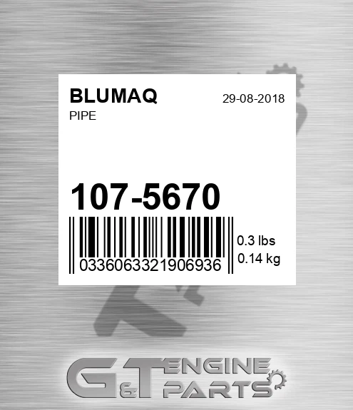 107-5670 Pipe for BLUMAQ