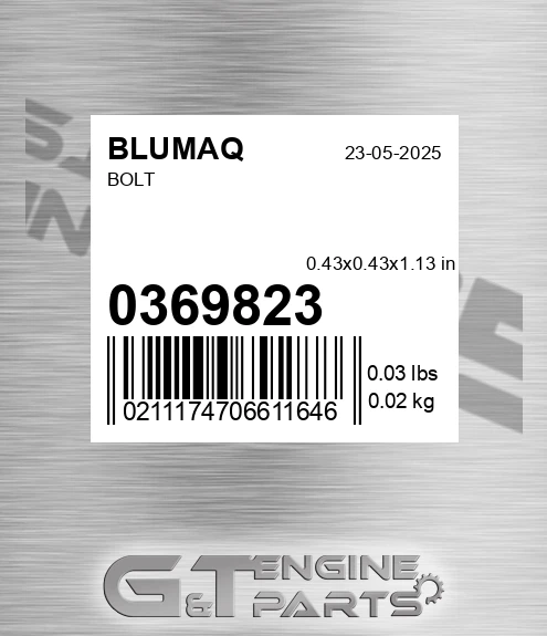 036-9823 Bolt for BLUMAQ