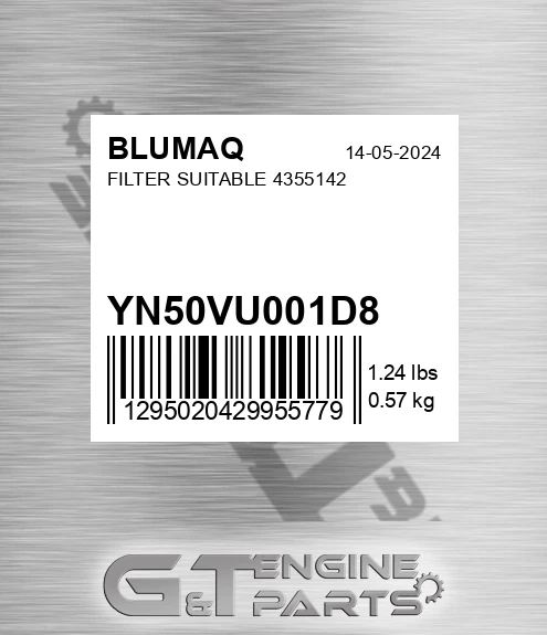 YN50VU001D8 Filter Suitable 4355142 for BLUMAQ