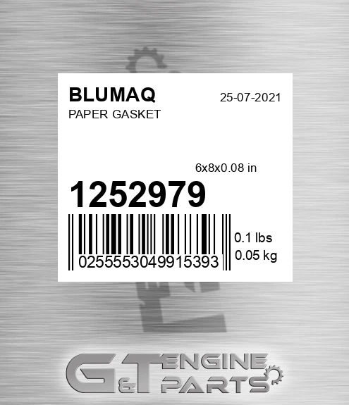 125-2979 Paper Gasket for BLUMAQ