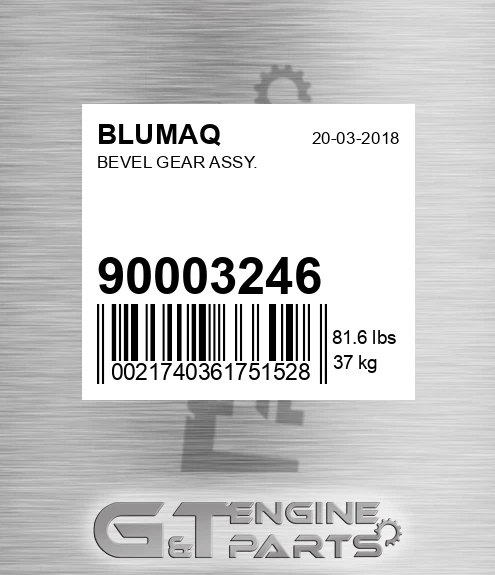 900.03246 Bevel Gear Assy. for BLUMAQ