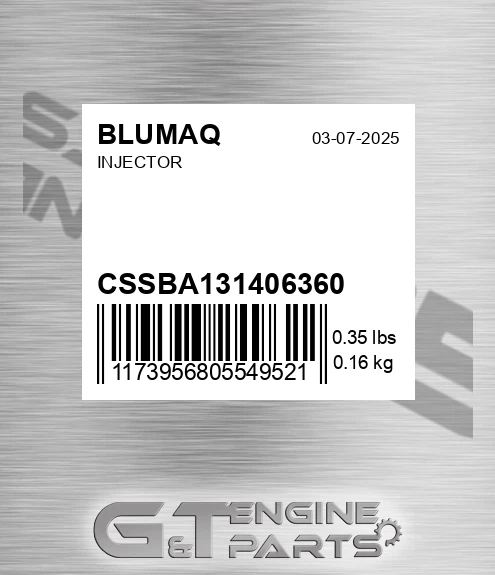 CSSBA131406360 Injector