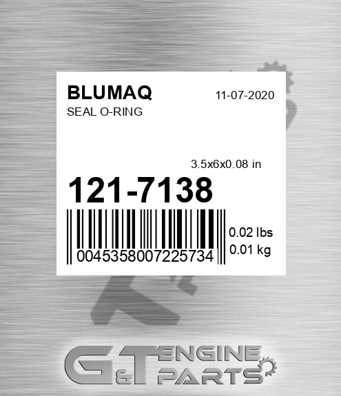 121-7138 Seal O-ring for BLUMAQ