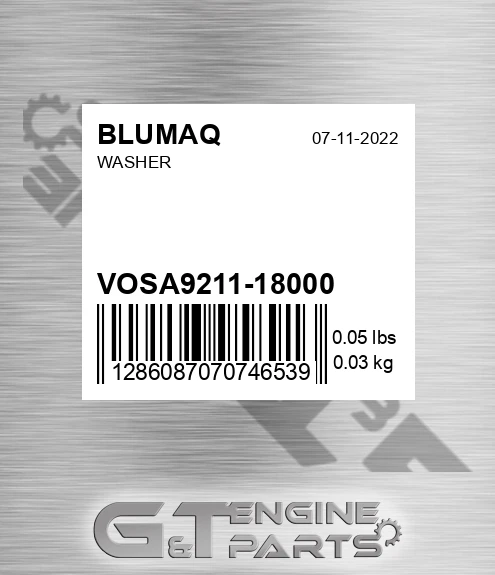 VOSA9211-18000 Washer for BLUMAQ