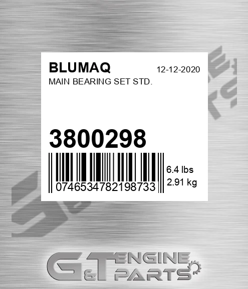 3800298 BLUMAQ Main Bearing Set Std.