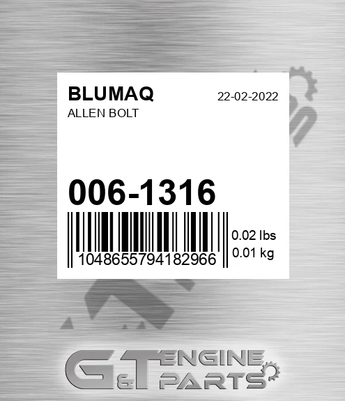 006-1316 Allen Bolt for BLUMAQ