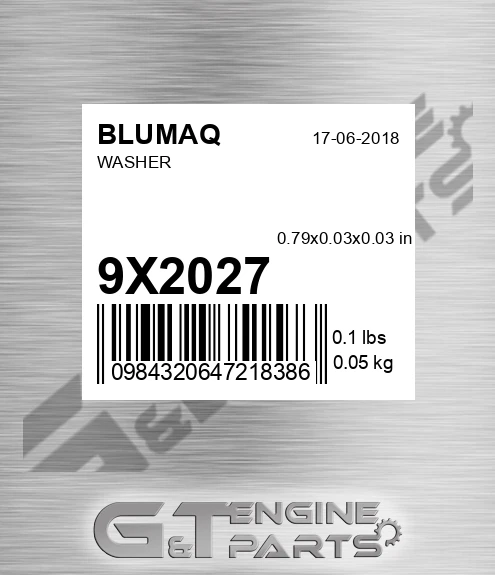 9X-2027 Washer for BLUMAQ