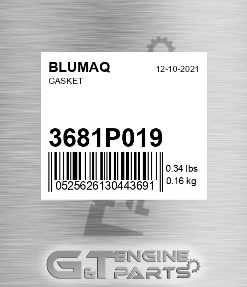 3681P019 Gasket for BLUMAQ
