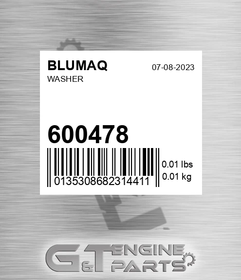 600478 Washer for BLUMAQ