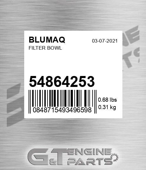 54864253 Filter Bowl for BLUMAQ
