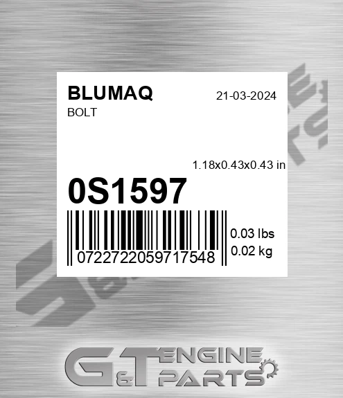 0S-1597 Bolt for BLUMAQ
