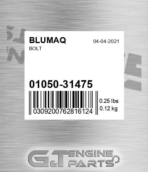 01050-31475 Bolt for BLUMAQ
