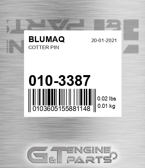 010-3387 Cotter Pin for BLUMAQ