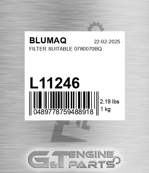 L11246 BLUMAQ Filter Suitable 0780070bq
