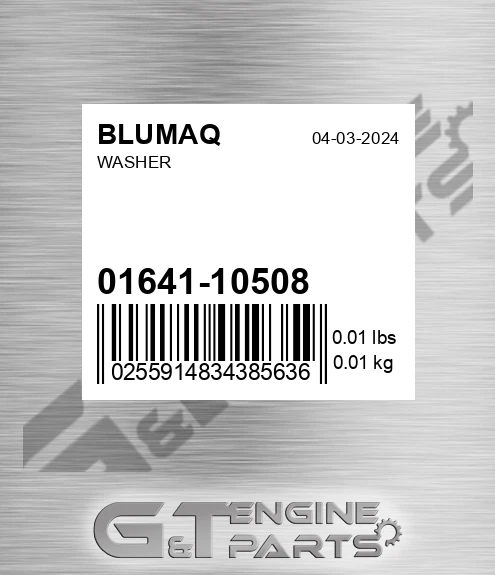 01641-10508 Washer for BLUMAQ