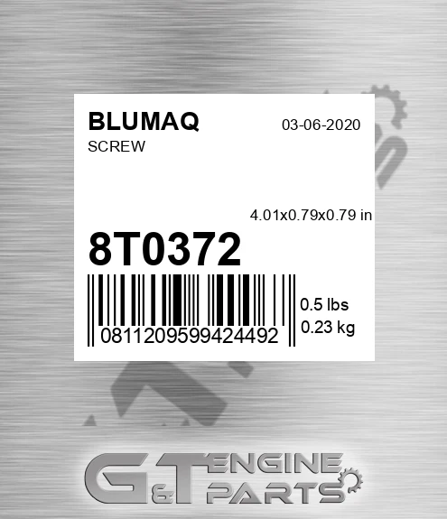 8T-0372 Screw for BLUMAQ
