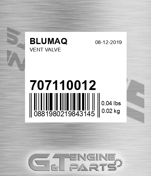 707110012 Vent Valve