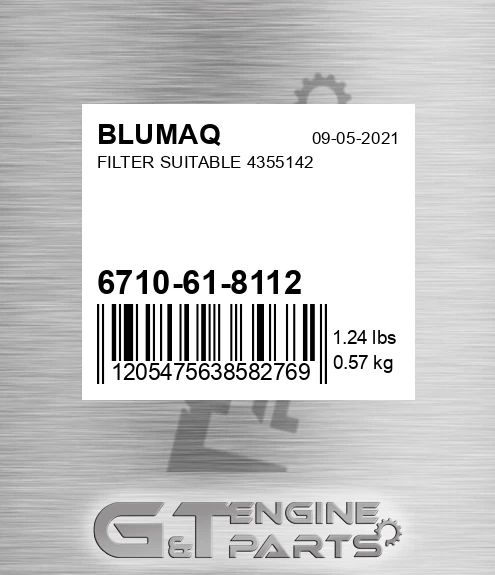6710-61-8112 Filter Suitable 4355142 for BLUMAQ