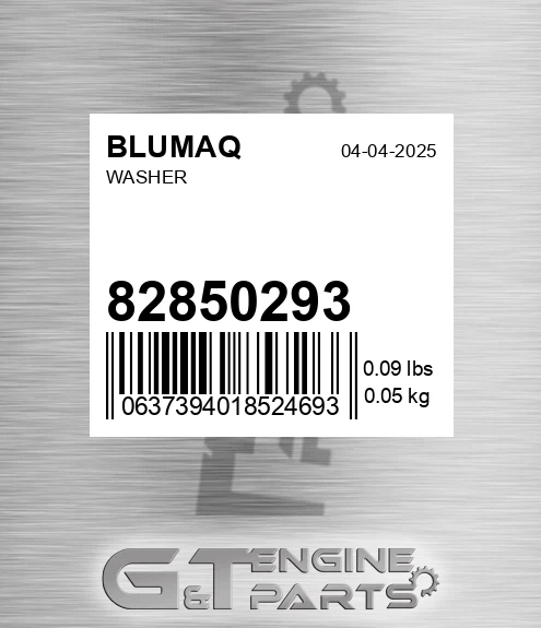 82850293 Washer
