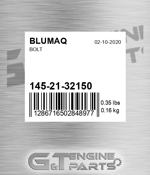 145-21-32150 Bolt for BLUMAQ