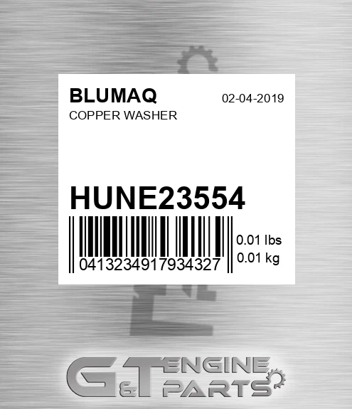 HUNE23554 Copper Washer for BLUMAQ