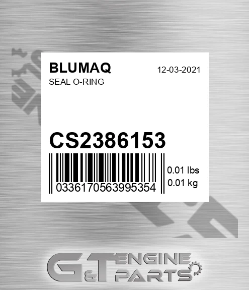 CS238-6153 Seal O-ring for BLUMAQ