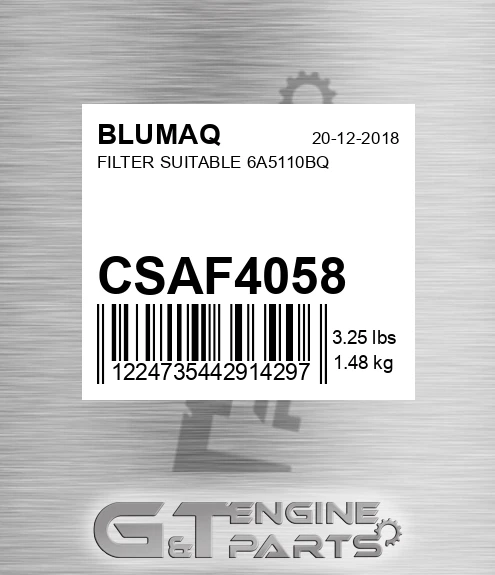 CSAF4058 BLUMAQ Filter Suitable 6a5110bq