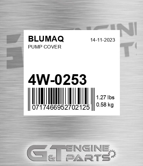 4W-0253 Pump Cover for BLUMAQ