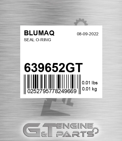639652GT Seal O-ring for BLUMAQ