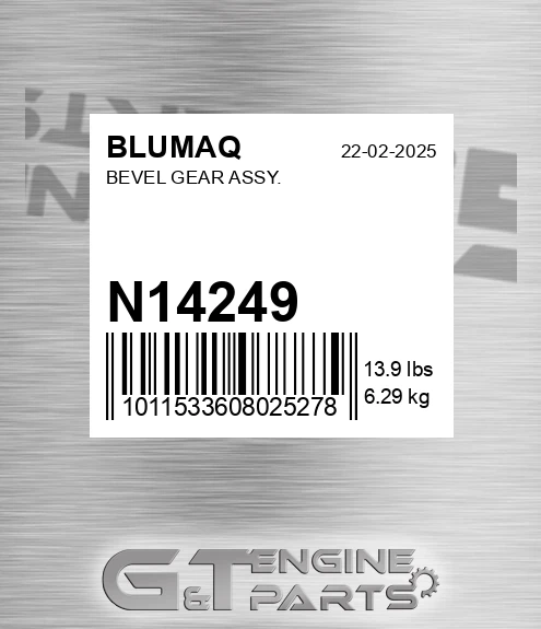 N14249 BLUMAQ Bevel Gear Assy.