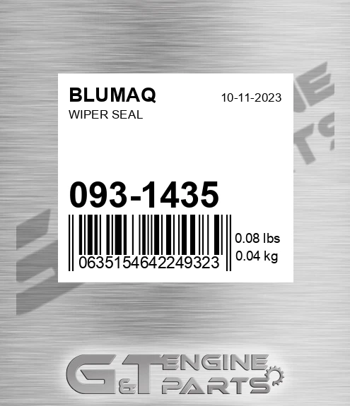093-1435 Wiper Seal for BLUMAQ