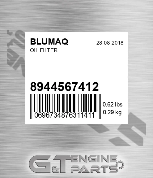 8944567412 Oil Filter for BLUMAQ