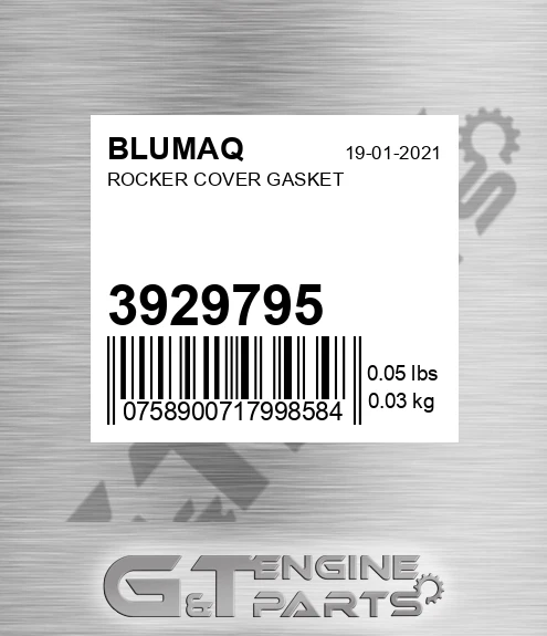 3929795 Rocker Cover Gasket